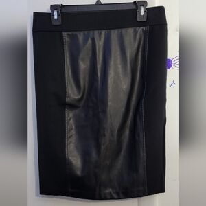Inc International Concepts Ponte Knit and faux leather skirt Size Medium
